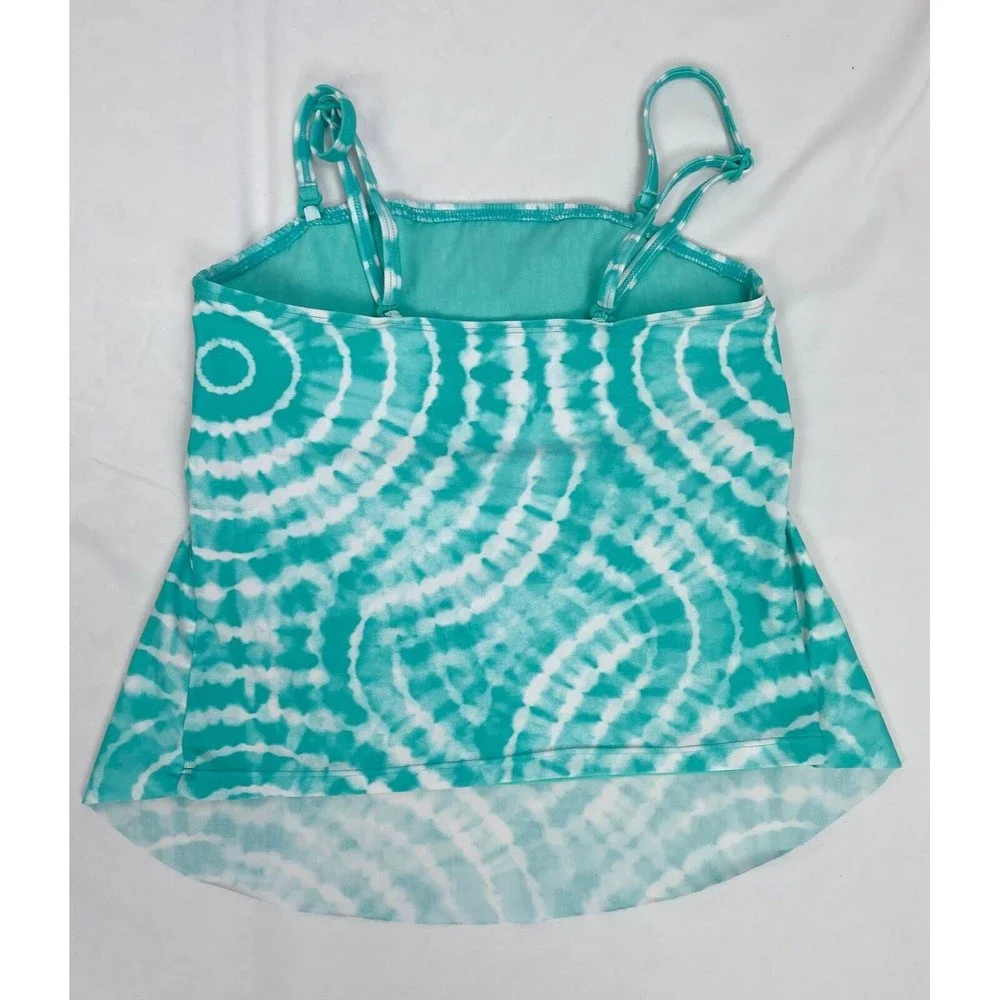 Justice Girl Size 12 Green‎ Swirl Tankini Swim Suit Top